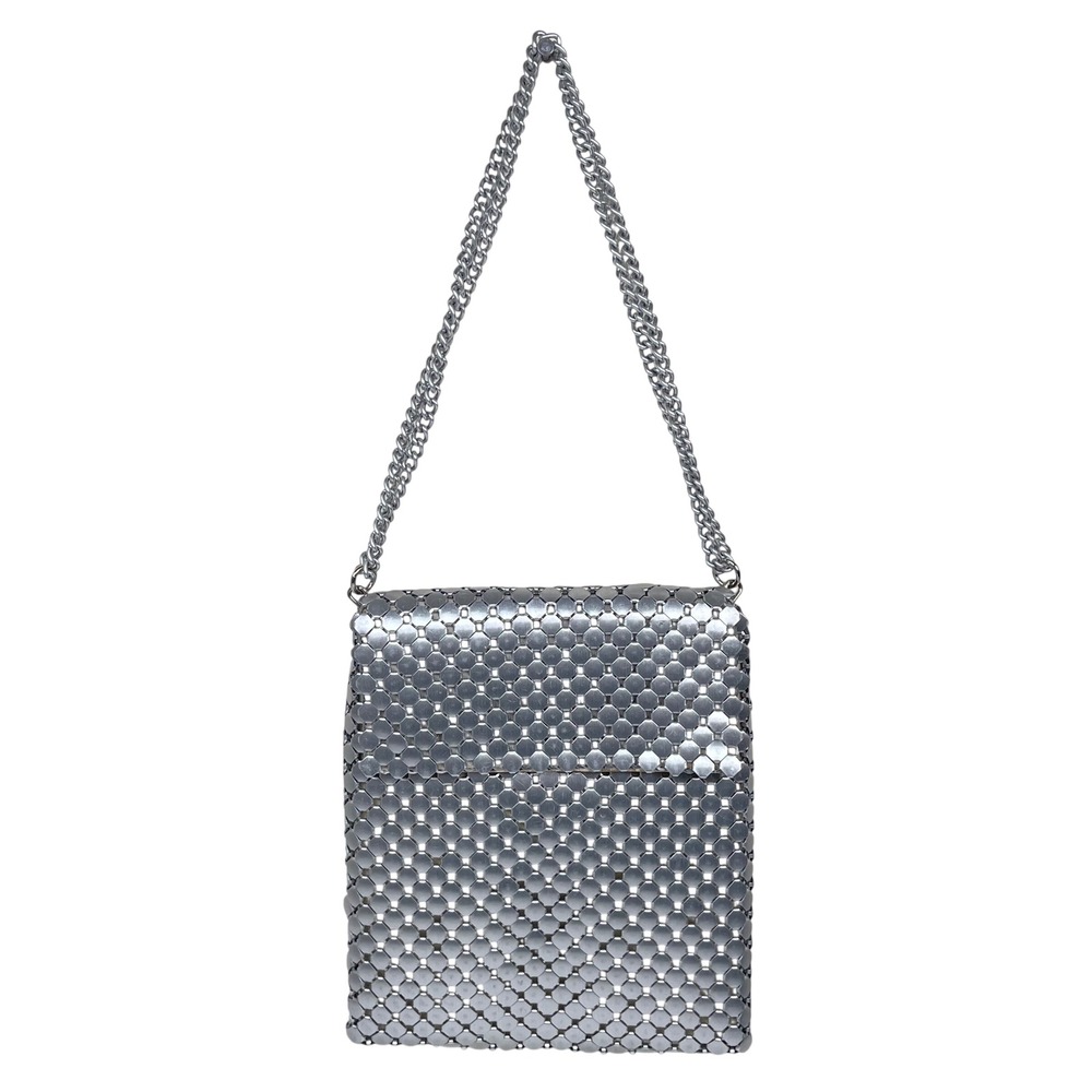 Whiting & Davis Mesh Crossbody Bag Silver Vintage Chainmail Armor Clutch 70s - Picture 2 of 10
